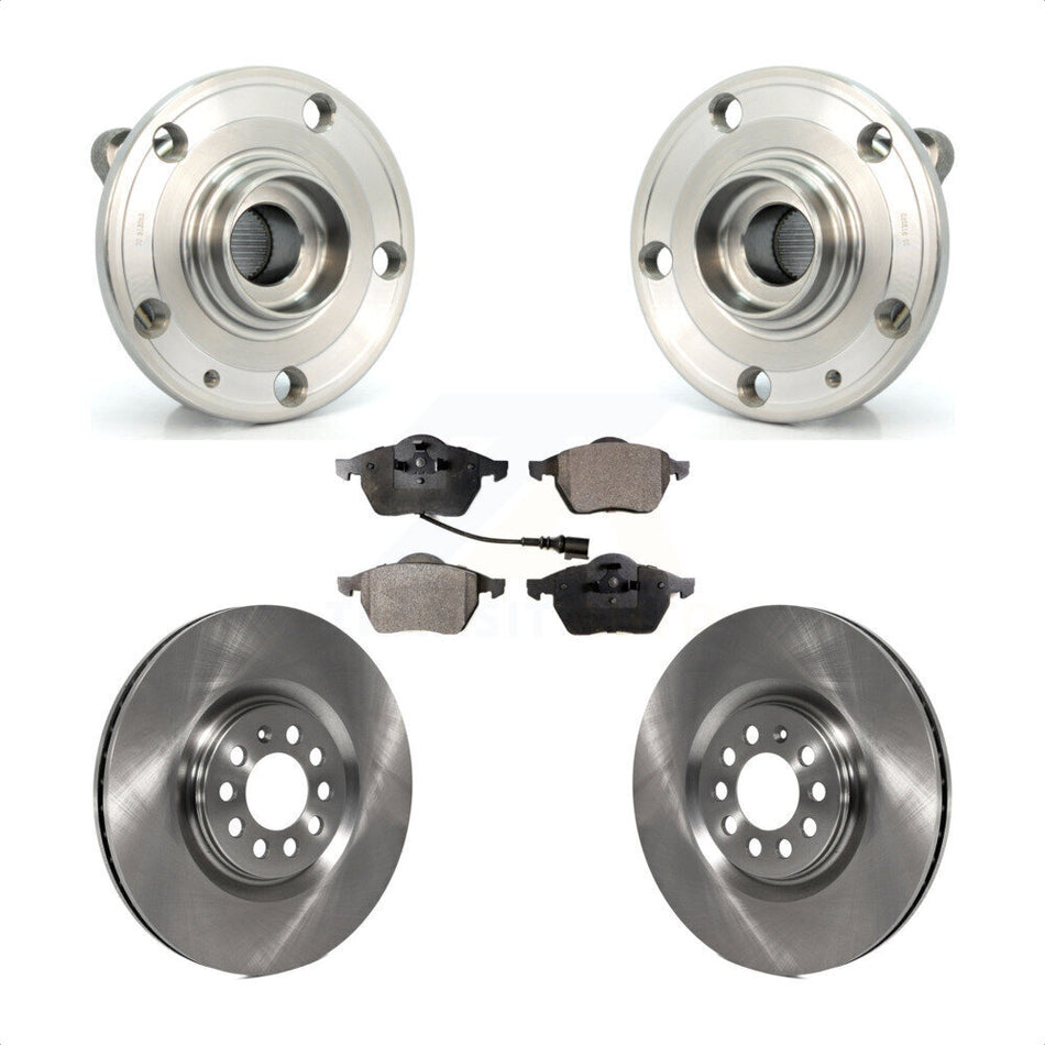 Front Hub Bearing Assembly With Disc Brake Rotors And Semi-Metallic Pads Kit For 2005 Volkswagen Jetta 312mm Diameter Rotor 7th 8th Digit Of VIN Is "9M" Or "1J" KBB-105079
