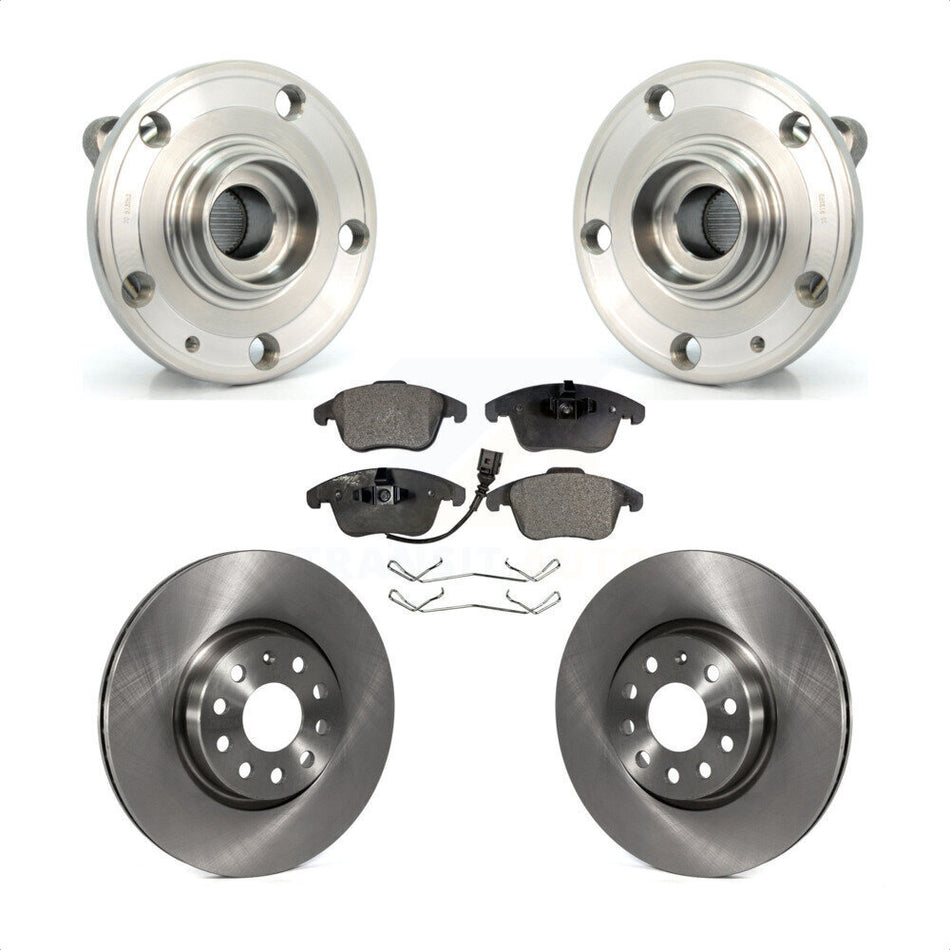Front Hub Bearing Assembly With Disc Brake Rotors And Semi-Metallic Pads Kit For Volkswagen Passat Tiguan Audi Q3 Quattro Limited KBB-105081