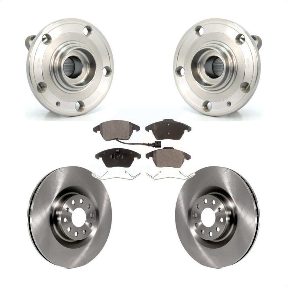 Front Hub Bearing Assembly With Disc Brake Rotors And Semi-Metallic Pads Kit For Volkswagen CC GTI Golf Audi A3 Quattro KBB-105084