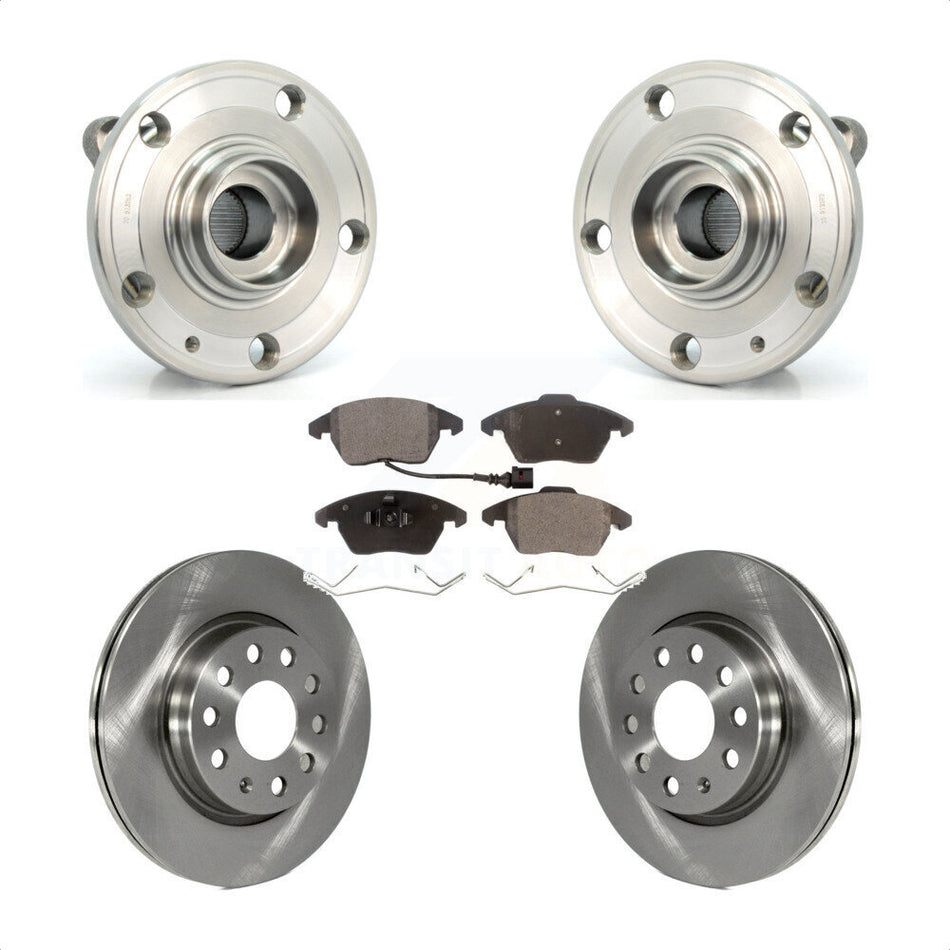Front Hub Bearing Assembly With Disc Brake Rotors And Semi-Metallic Pads Kit For Volkswagen GTI Audi A3 Quattro 280mm Diameter Rotor KBB-105085