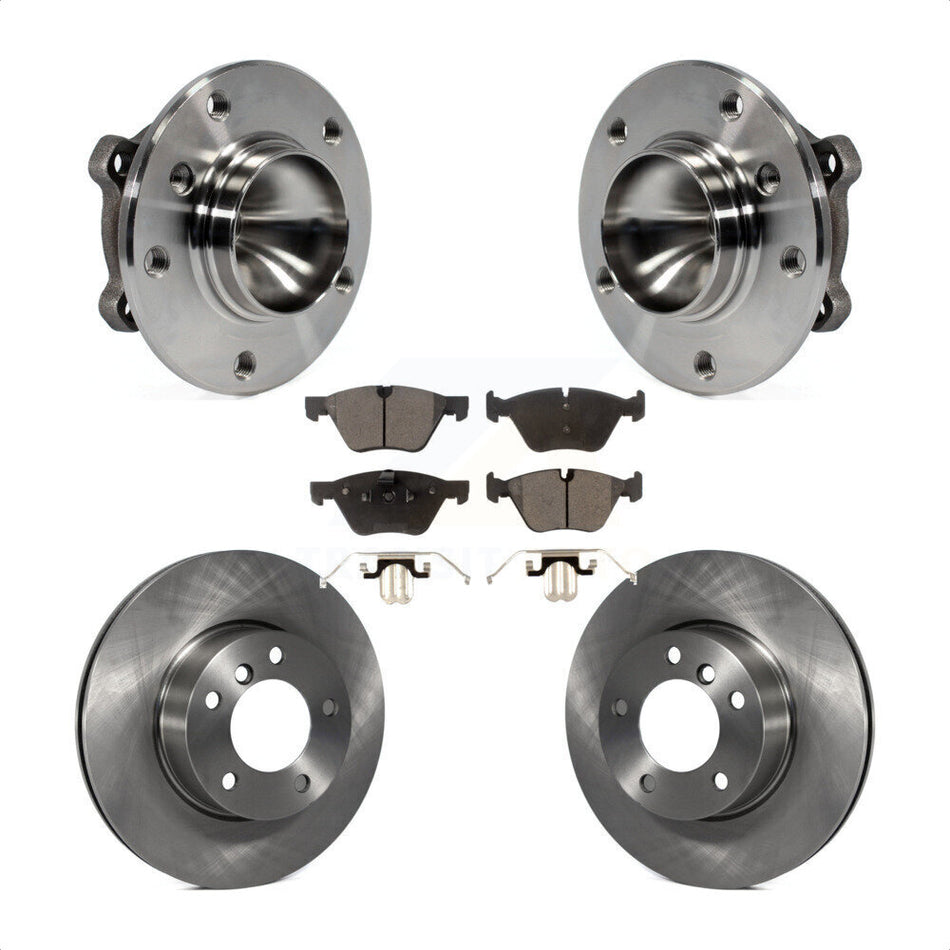 Front Hub Bearing Assembly With Disc Brake Rotors And Semi-Metallic Pads Kit For BMW 328i 325i 128i 323i KBB-105089