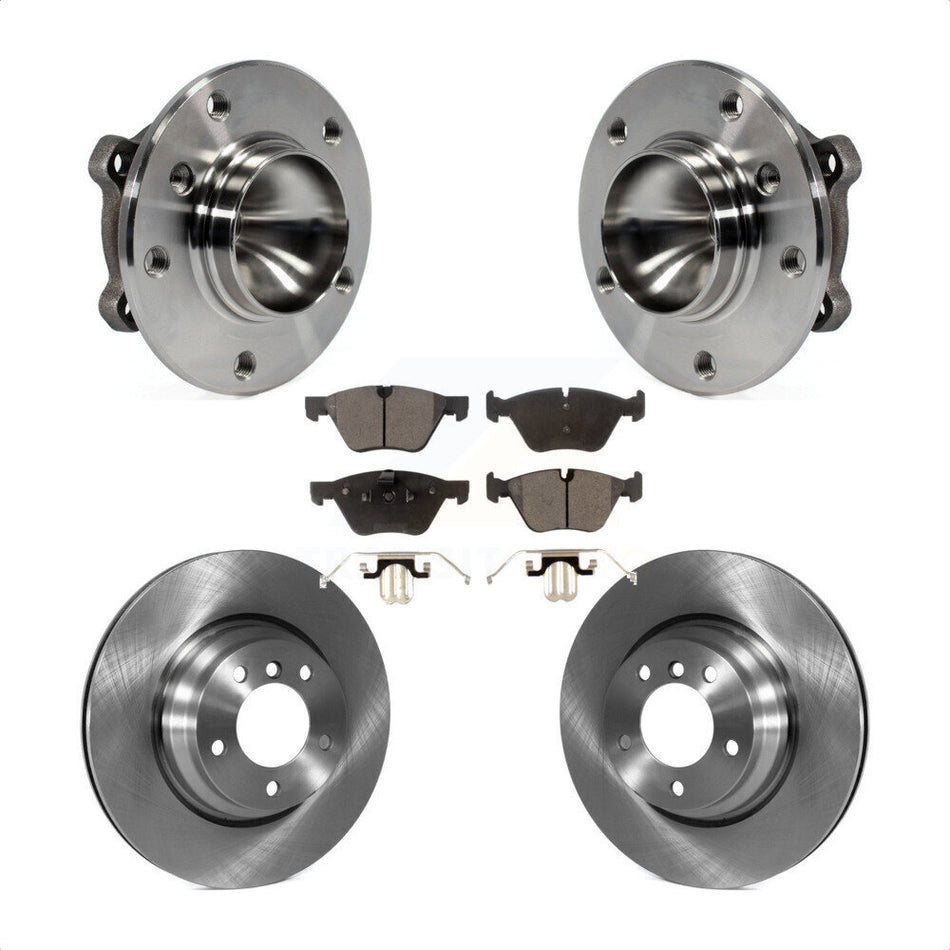 Front Hub Bearing Assembly With Disc Brake Rotors And Semi-Metallic Pads Kit For 2006 BMW 330i KBB-105092
