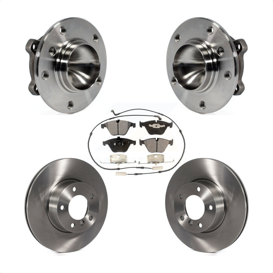 Front Hub Bearing Assembly With Disc Brake Rotors And Semi-Metallic Pads Kit For BMW 328i X1 323i KBB-105095