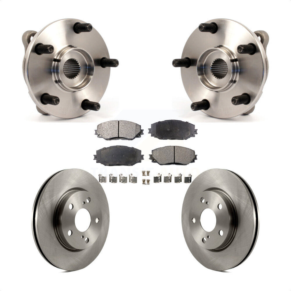 Front Hub Bearing Assembly With Disc Brake Rotors And Semi-Metallic Pads Kit For Toyota RAV4 Scion xB Prius V Lexus HS250h KBB-105100