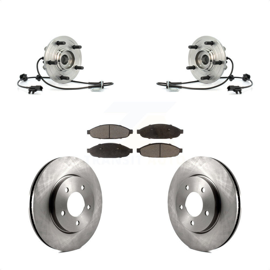 Front Hub Bearing Assembly With Disc Brake Rotors And Semi-Metallic Pads Kit For 2007-2008 Chrysler Pacifica KBB-105103