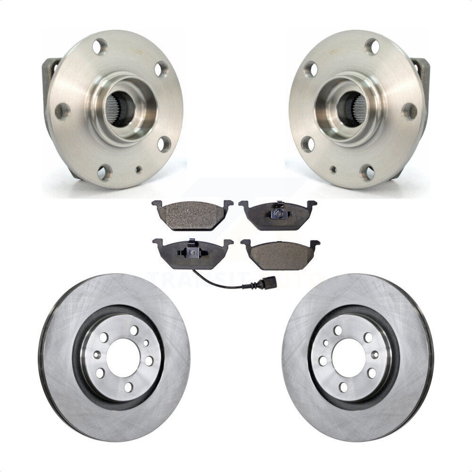 Front Hub Bearing Assembly With Disc Brake Rotors And Semi-Metallic Pads Kit For Volkswagen Golf City KBB-105104
