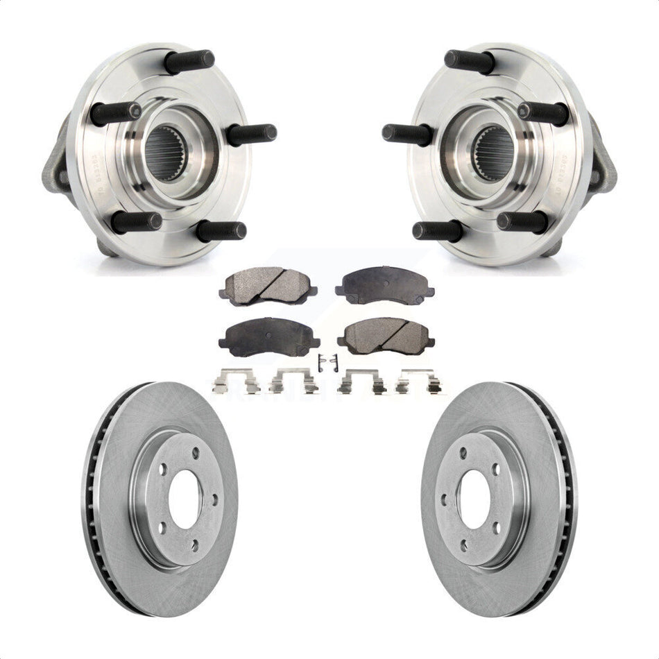 Front Hub Bearing Assembly With Disc Brake Rotors And Semi-Metallic Pads Kit For Dodge Caliber KBB-105110