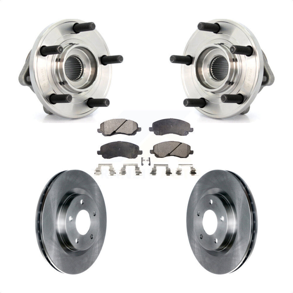 Front Hub Bearing Assembly With Disc Brake Rotors And Semi-Metallic Pads Kit For Chrysler Dodge Avenger 200 Sebring Caliber KBB-105111