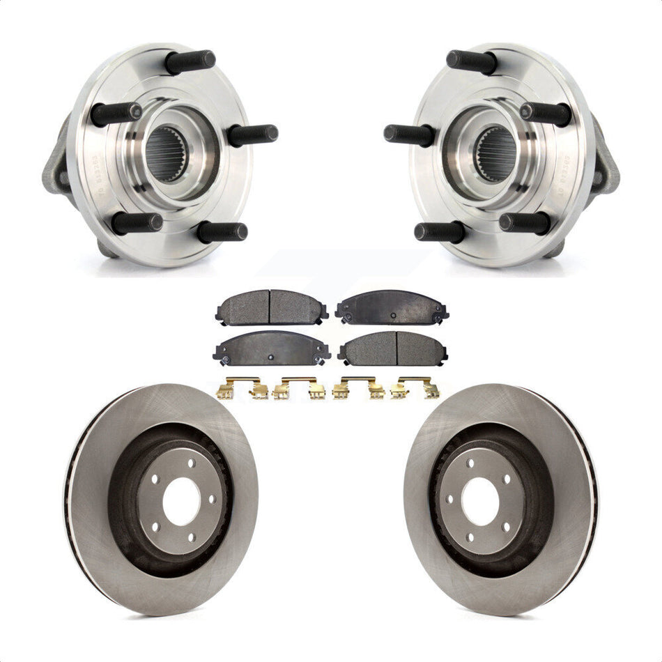 Front Hub Bearing Assembly With Disc Brake Rotors And Semi-Metallic Pads Kit For Dodge Chrysler 200 Avenger Caliber KBB-105112
