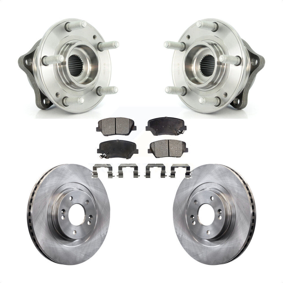 Front Hub Bearing Assembly With Disc Brake Rotors And Semi-Metallic Pads Kit For Kia Sorento Hyundai Santa Fe Sport KBB-105119