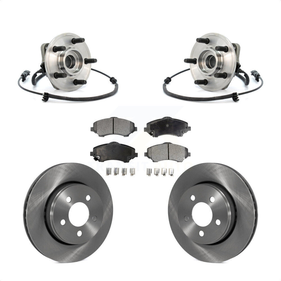 Front Hub Bearing Assembly With Disc Brake Rotors And Semi-Metallic Pads Kit For Jeep Liberty Dodge Nitro KBB-105125