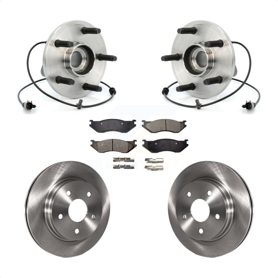 Front Hub Bearing Assembly With Disc Brake Rotors And Semi-Metallic Pads Kit For 2006 Dodge Durango KBB-105128