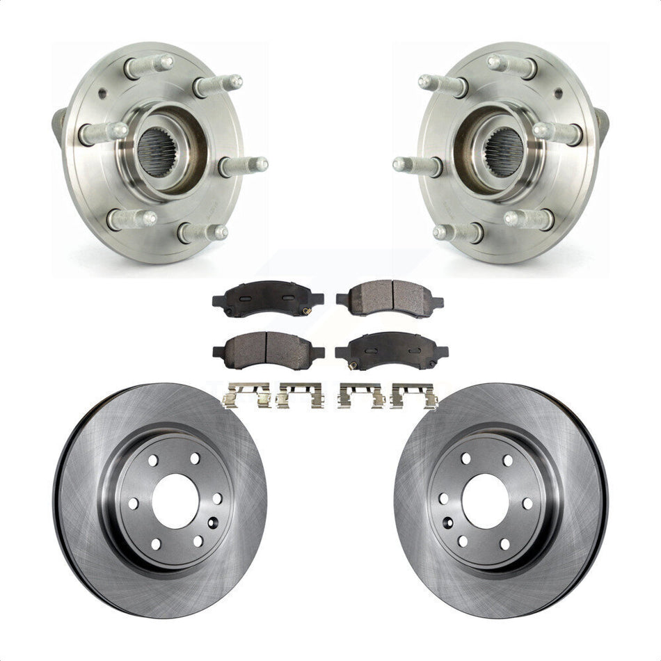 Front Hub Bearing Assembly With Disc Brake Rotors And Semi-Metallic Pads Kit For Chevrolet Traverse GMC Acadia Buick Enclave Saturn Outlook Limited KBB-105140