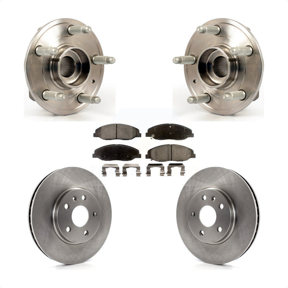 Front Hub Bearing Assembly With Disc Brake Rotors And Semi-Metallic Pads Kit For Cadillac CTS KBB-105149