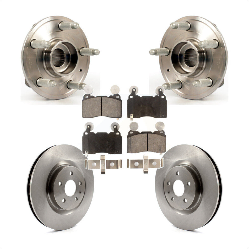 Front Hub Bearing Assembly With Disc Brake Rotors And Semi-Metallic Pads Kit For 2010-2013 Chevrolet Camaro SS KBB-105153