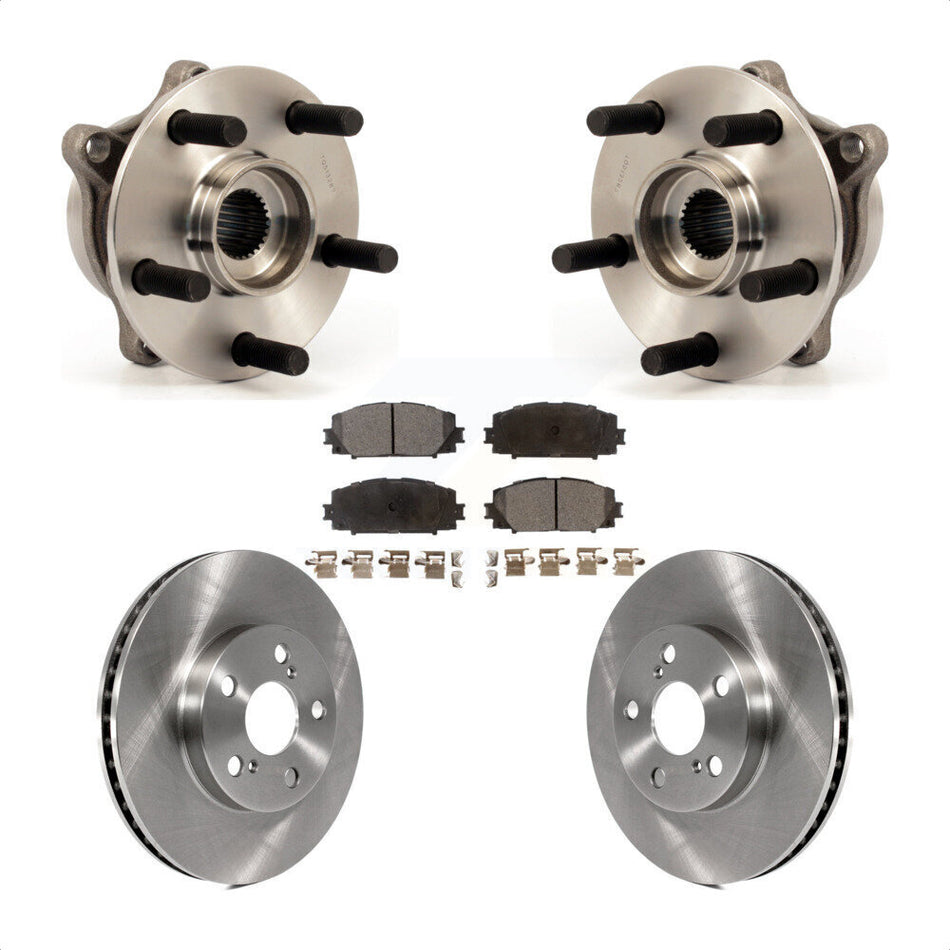 Front Hub Bearing Assembly With Disc Brake Rotors And Semi-Metallic Pads Kit For Toyota Prius Lexus CT200h Plug-In KBB-105158