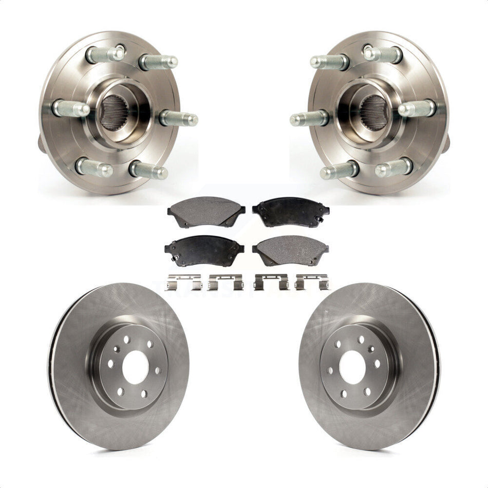Front Hub Bearing Assembly With Disc Brake Rotors And Semi-Metallic Pads Kit For Cadillac SRX Saab 9-4X KBB-105168