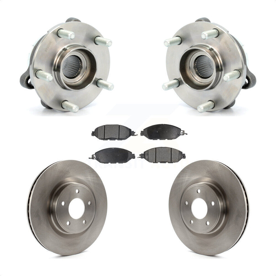 Front Hub Bearing Assembly With Disc Brake Rotors And Semi-Metallic Pads Kit For Nissan Pathfinder Murano INFINITI QX60 JX35 KBB-105179