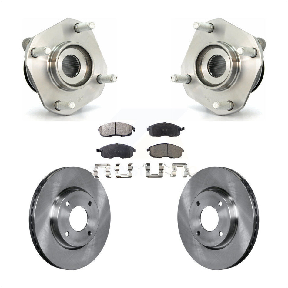Front Hub Bearing Assembly With Disc Brake Rotors And Semi-Metallic Pads Kit For Nissan Sentra KBB-105181