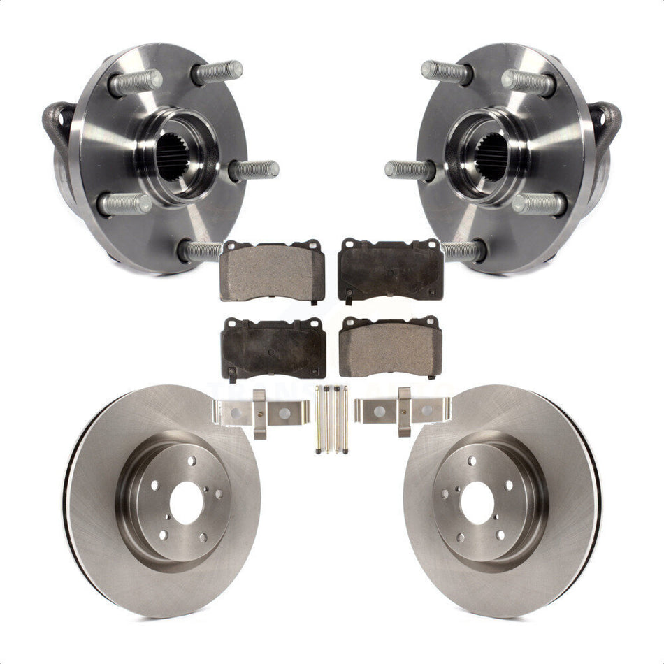 Front Hub Bearing Assembly With Disc Brake Rotors And Semi-Metallic Pads Kit For Subaru Impreza WRX STI KBB-105187