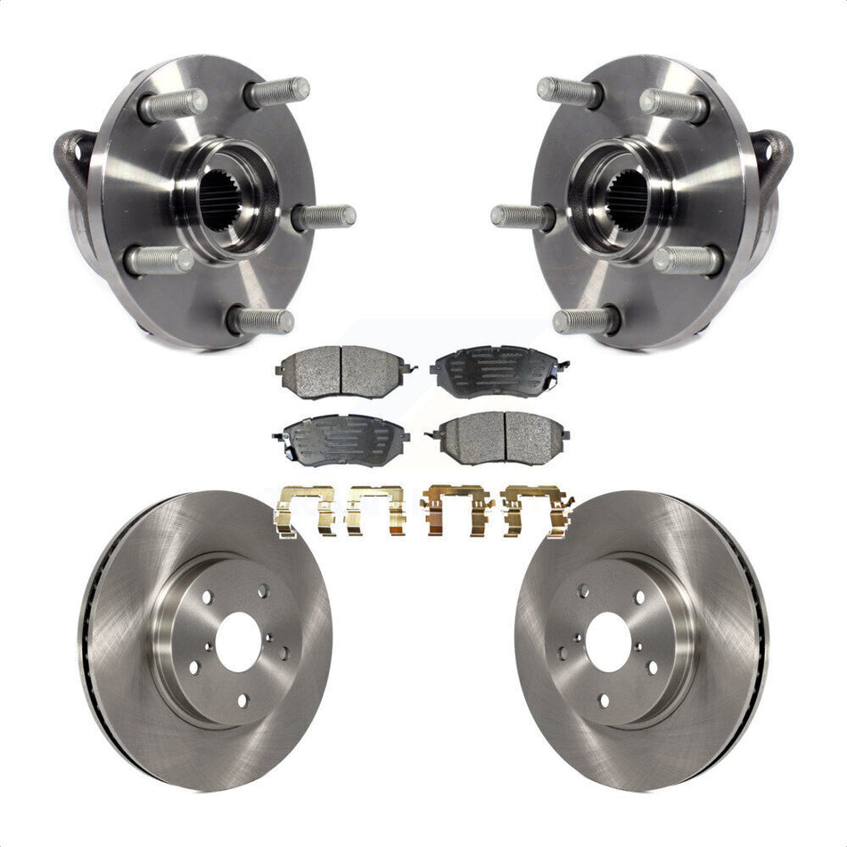 Front Hub Bearing Assembly With Disc Brake Rotors And Semi-Metallic Pads Kit For 2015 Subaru Legacy 2.5L KBB-105189