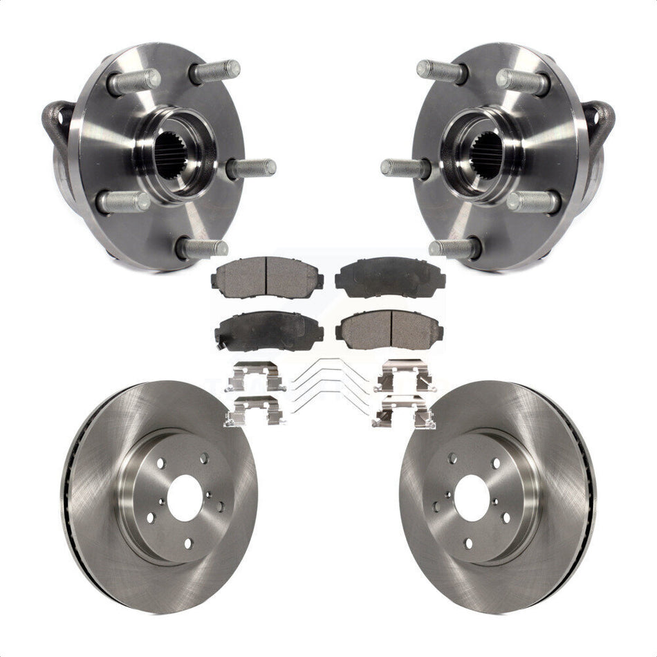 Front Hub Bearing Assembly With Disc Brake Rotors And Semi-Metallic Pads Kit For 2016-2019 Subaru Legacy 2.5L KBB-105190
