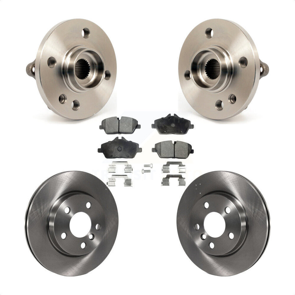 Front Hub Bearing Assembly With Disc Brake Rotors And Semi-Metallic Pads Kit For 2014-2015 Mini Cooper Convertible Coupe 5 Lug Wheels 280mm Diameter Rotor KBB-105199