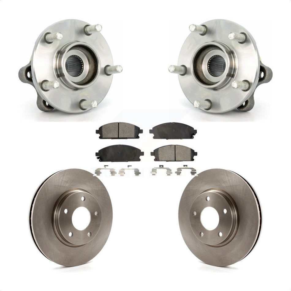 Front Hub Bearing Assembly With Disc Brake Rotors And Semi-Metallic Pads Kit For 2004-2009 Nissan Quest KBB-105200