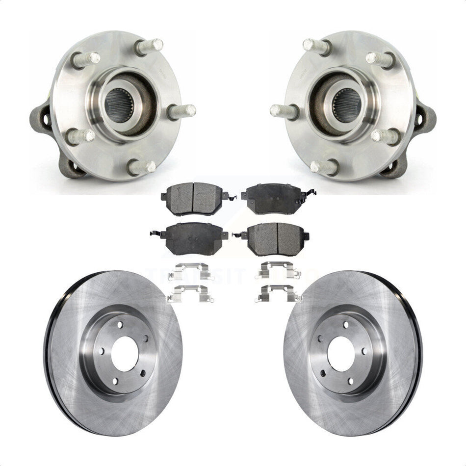 Front Hub Bearing Assembly With Disc Brake Rotors And Semi-Metallic Pads Kit For 2003-2004 Nissan Murano KBB-105201