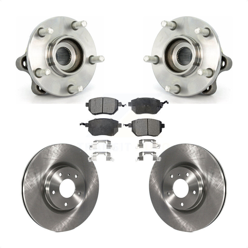 Front Hub Bearing Assembly With Disc Brake Rotors And Semi-Metallic Pads Kit For 2005-2007 Nissan Murano KBB-105202