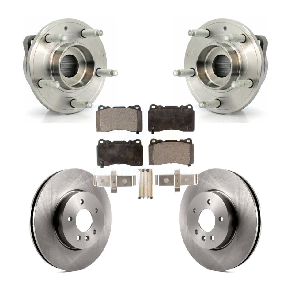 Front Hub Bearing Assembly With Disc Brake Rotors And Semi-Metallic Pads Kit For Cadillac ATS 321mm Diameter Rotor KBB-105209