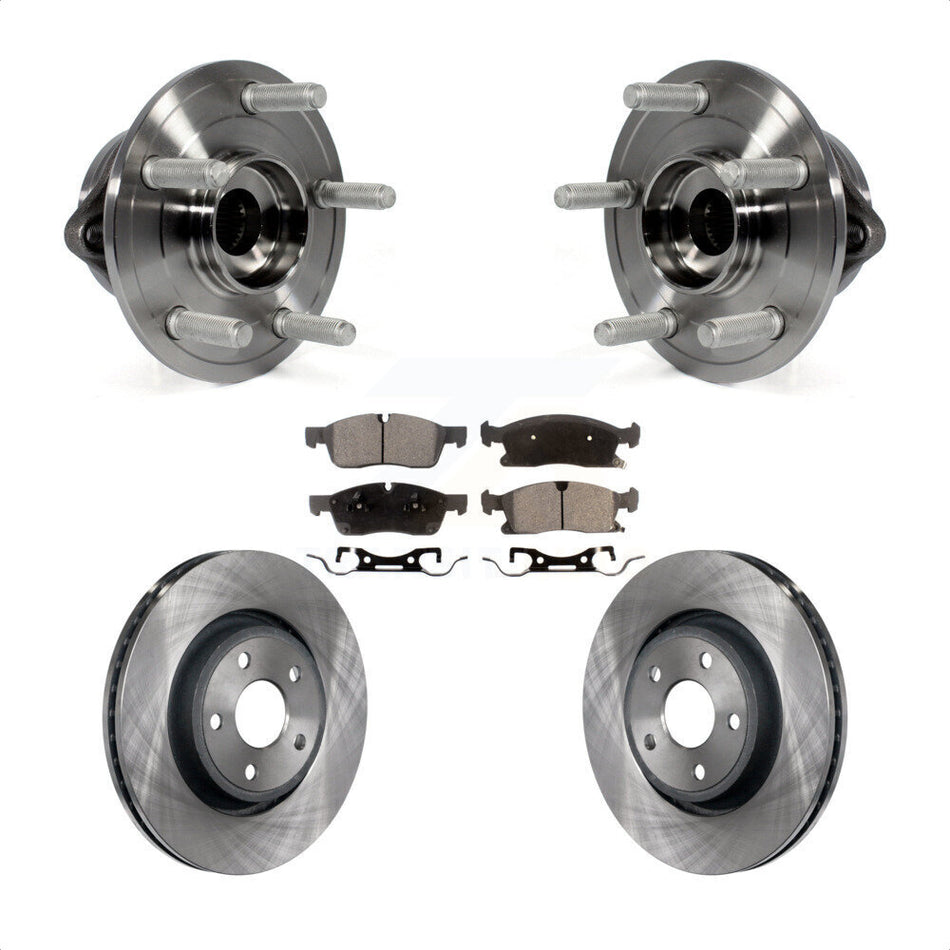 Front Hub Bearing Assembly With Disc Brake Rotors And Semi-Metallic Pads Kit For Jeep Grand Cherokee Dodge Durango WK KBB-105212