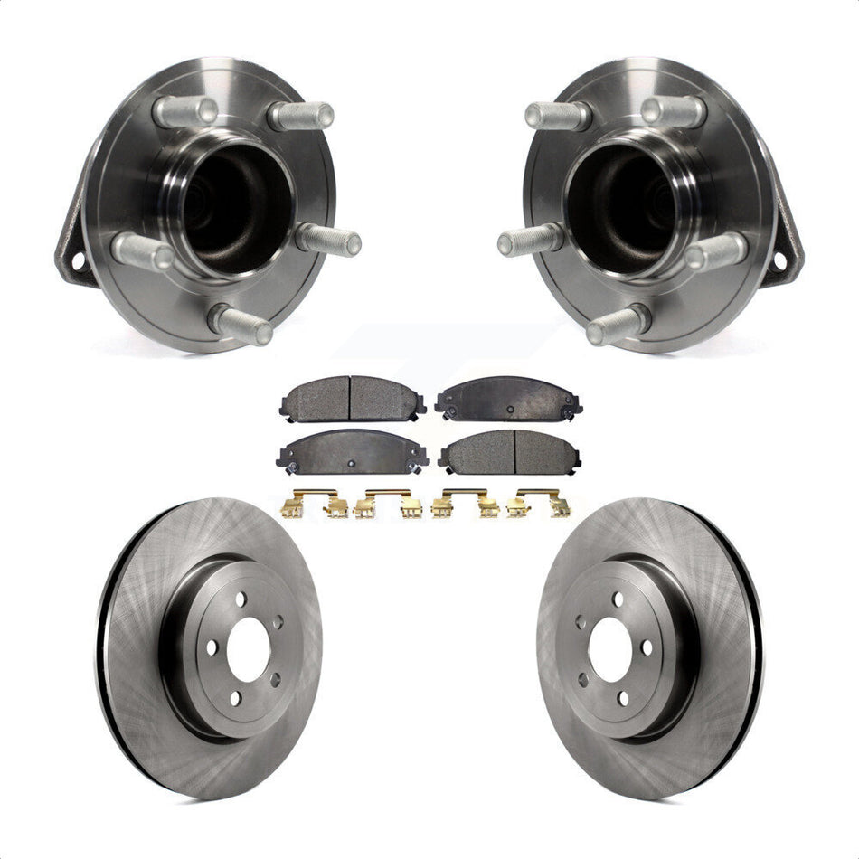 Front Hub Bearing Assembly With Disc Brake Rotors And Semi-Metallic Pads Kit For Dodge Charger Challenger Chrysler 300 KBB-105215