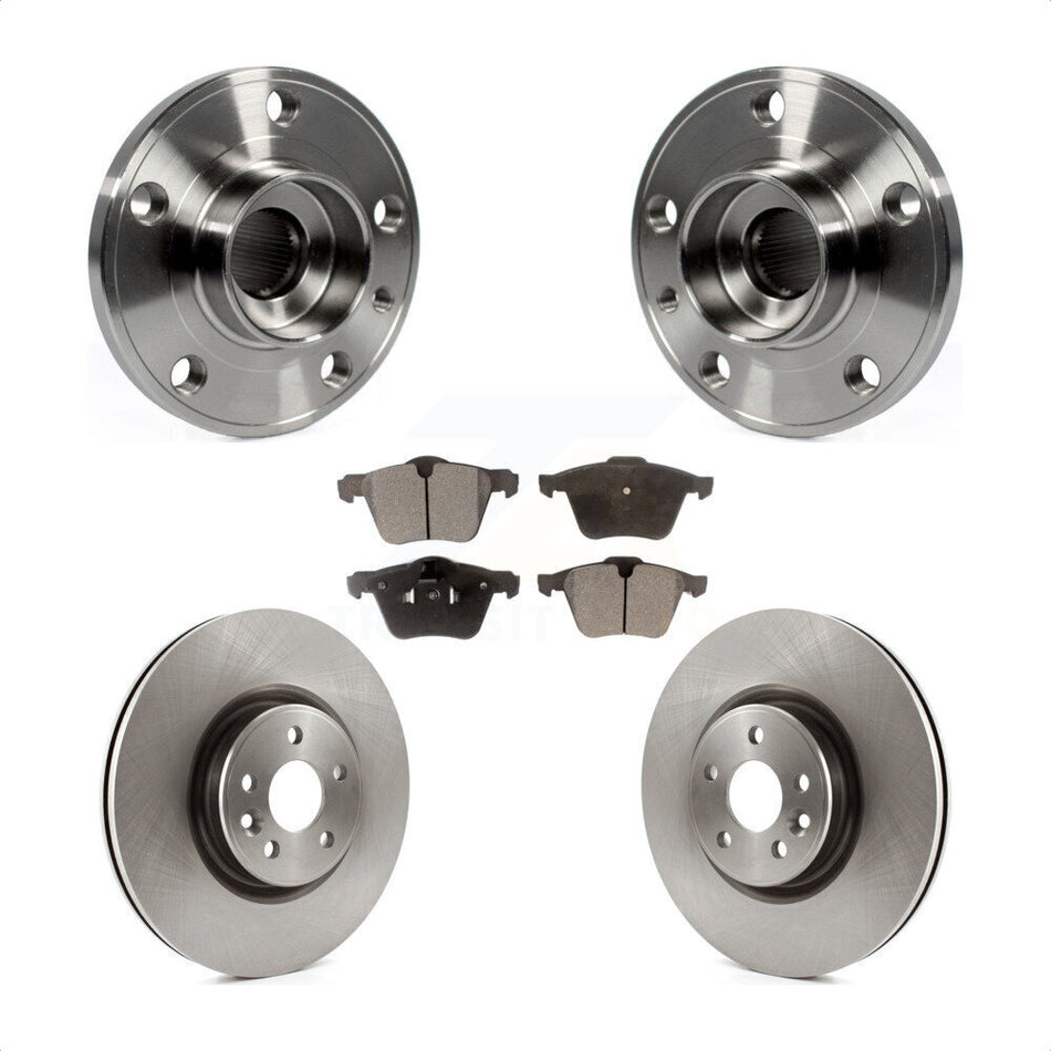 Front Hub Bearing Assembly With Disc Brake Rotors And Semi-Metallic Pads Kit For Volvo S60 XC70 S80 V60 V70 336mm Diameter Rotor KBB-105220