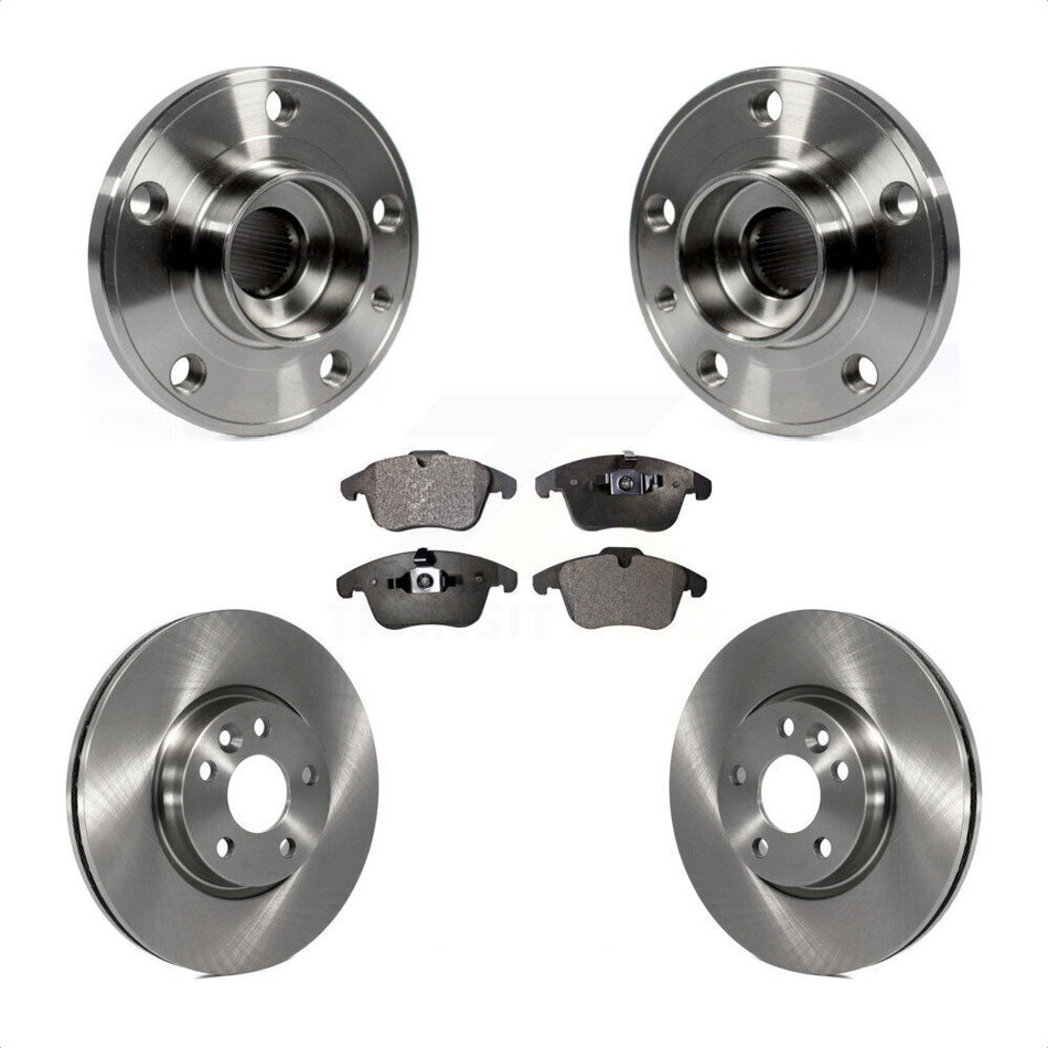 Front Hub Bearing Assembly With Disc Brake Rotors And Semi-Metallic Pads Kit For Volvo S60 XC70 S80 V60 V70 300mm Diameter Rotor KBB-105222