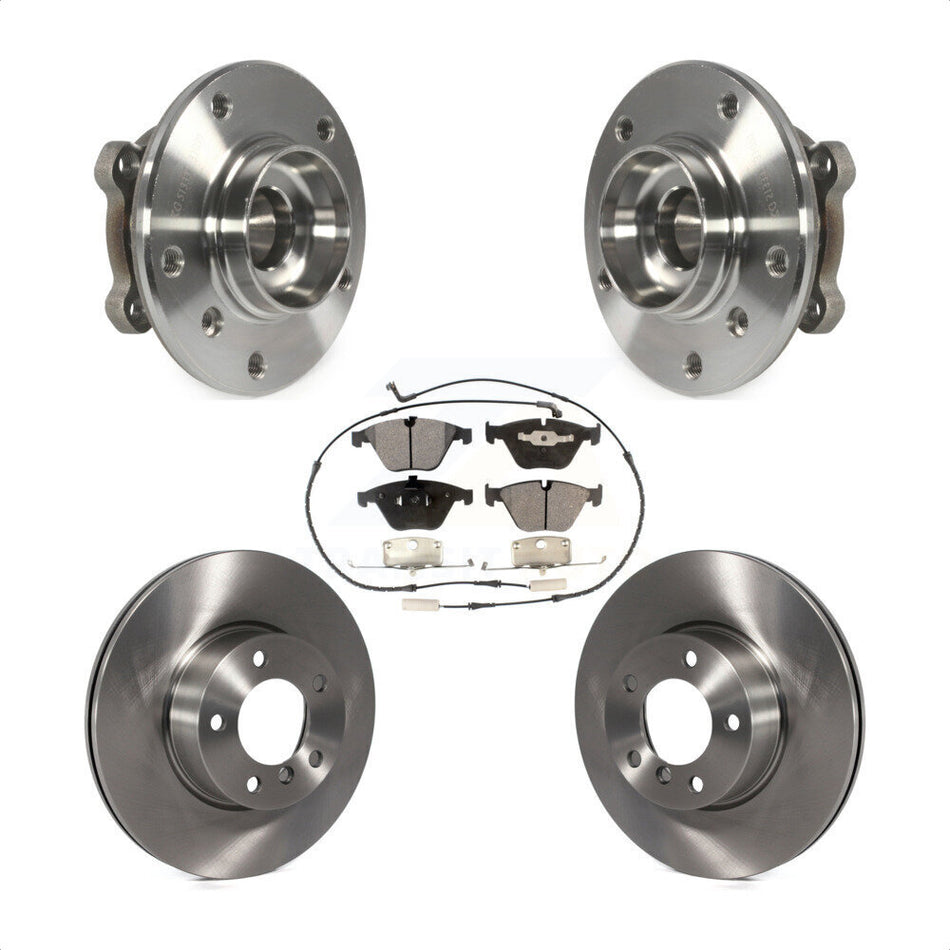 Front Hub Bearing Assembly With Disc Brake Rotors And Semi-Metallic Pads Kit For 2013-2015 BMW X1 xDrive28i with AWD KBB-105226