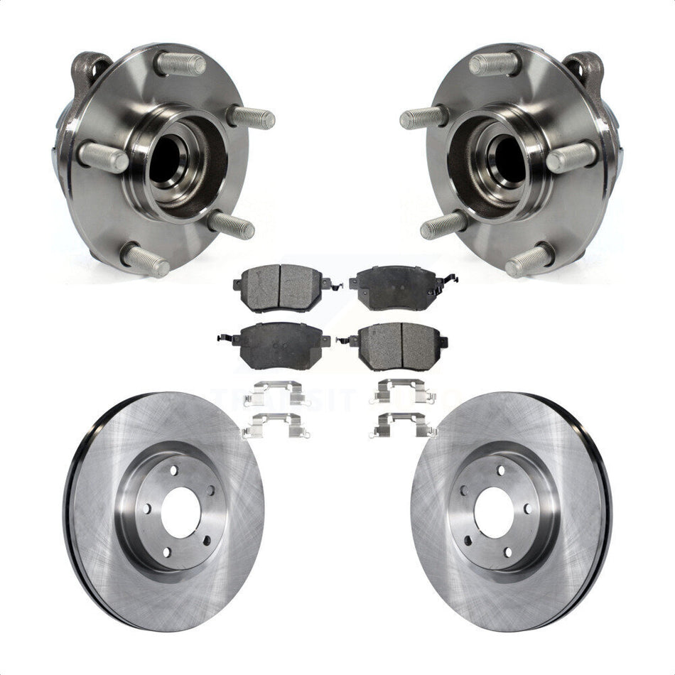 Front Hub Bearing Assembly With Disc Brake Rotors And Semi-Metallic Pads Kit For INFINITI FX35 RWD KBB-105227