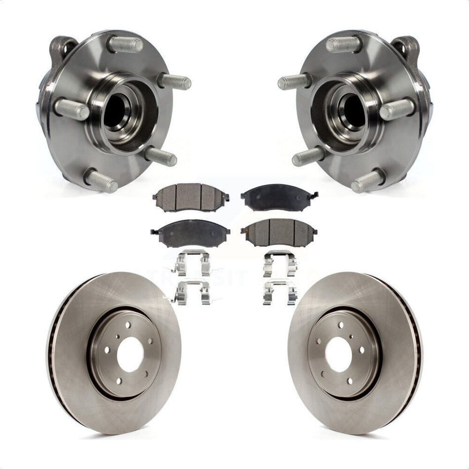 Front Hub Bearing Assembly With Disc Brake Rotors And Semi-Metallic Pads Kit For Infiniti FX35 FX37 QX70 INFINITI KBB-105229