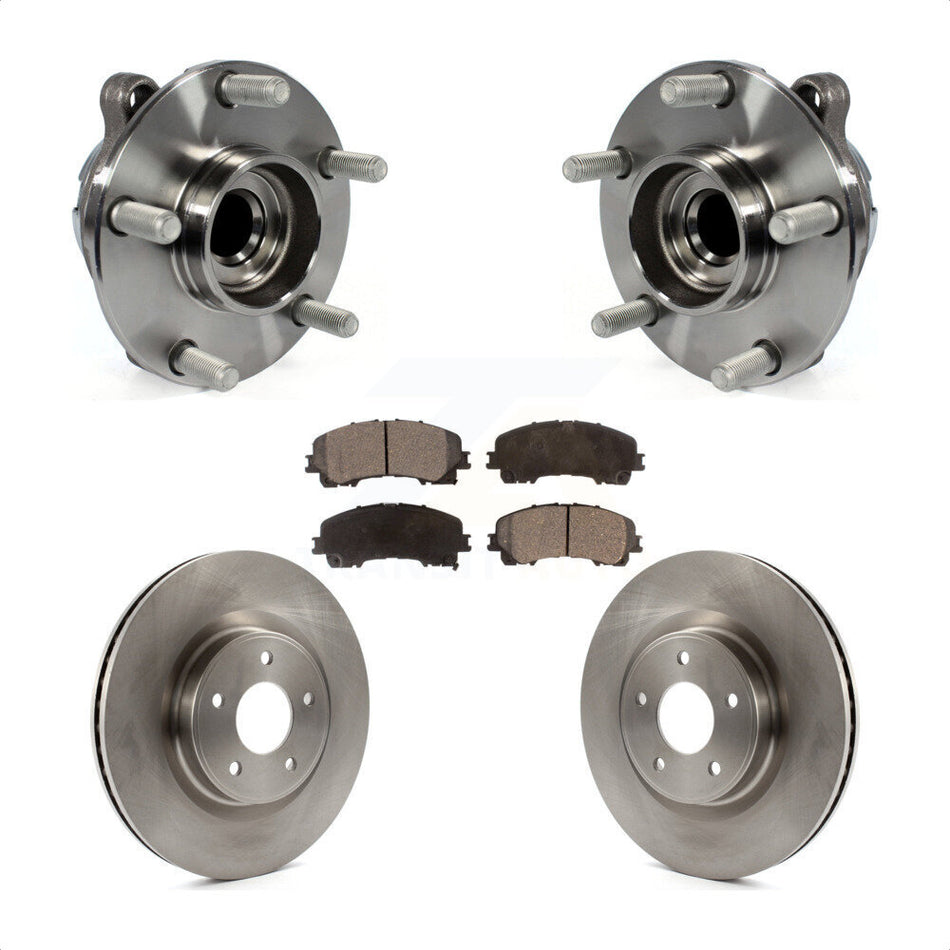 Front Hub Bearing Assembly With Disc Brake Rotors And Semi-Metallic Pads Kit For INFINITI Q50 QX50 Q60 KBB-105230