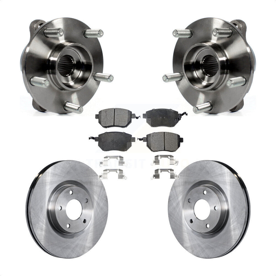 Front Hub Bearing Assembly Disc Brake Rotors And Pads Kit For INFINITI FX35 FX45 KBB-105231