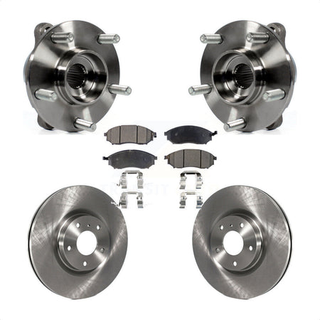 Front Hub Bearing Brake Rotor & Pads Kit For INFINITI G37 EX35 G35 QX50 QX70 M35 EX37 M37 KBB-105232