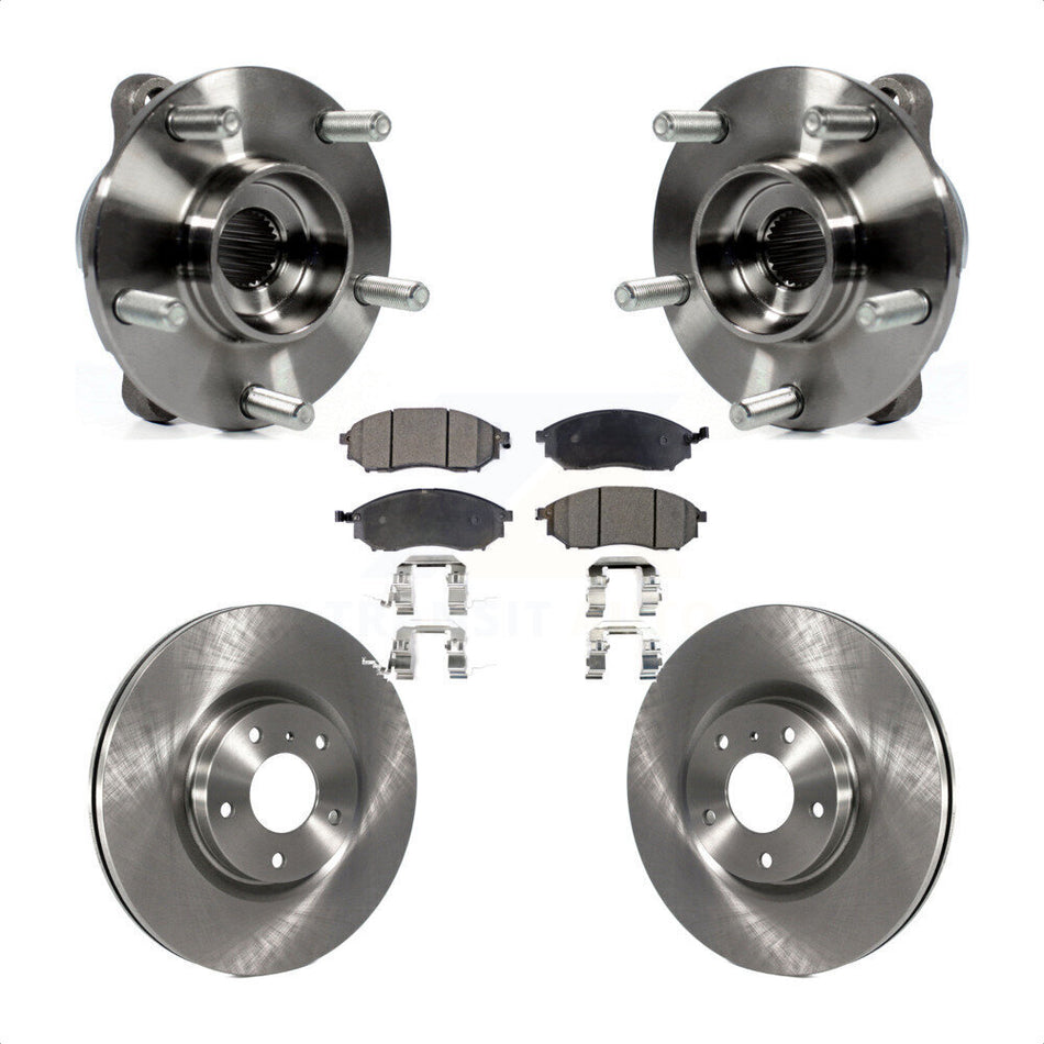 Front Hub Bearing Brake Rotor & Pads Kit For INFINITI G37 EX35 G35 QX50 QX70 M35 EX37 M37 KBB-105232