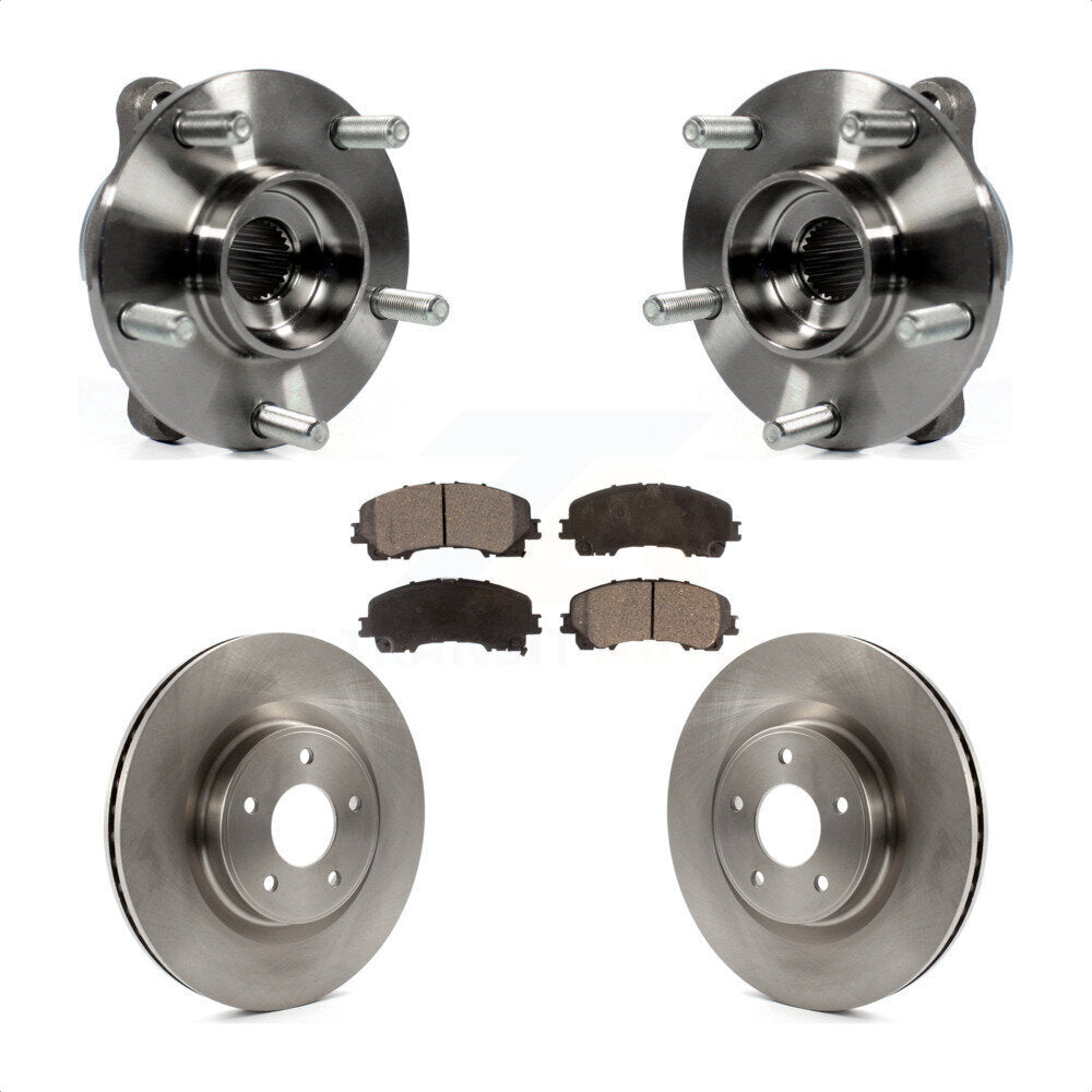 Front Hub Bearing Assembly Disc Brake Rotors And Pads Kit For INFINITI Q50 QX50 Q60 AWD KBB-105234