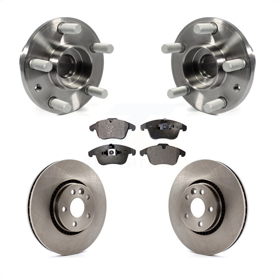 Front Hub Bearing Assembly With Disc Brake Rotors And Semi-Metallic Pads Kit For 2008-2015 Land Rover LR2 KBB-105238