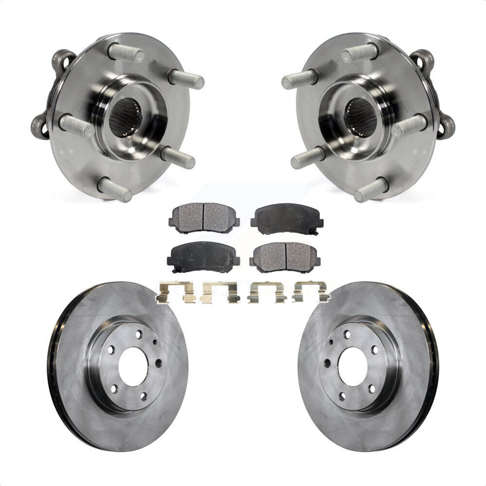 Front Hub Bearing Assembly With Disc Brake Rotors And Semi-Metallic Pads Kit For 2013-2015 Mazda CX-5 KBB-105243