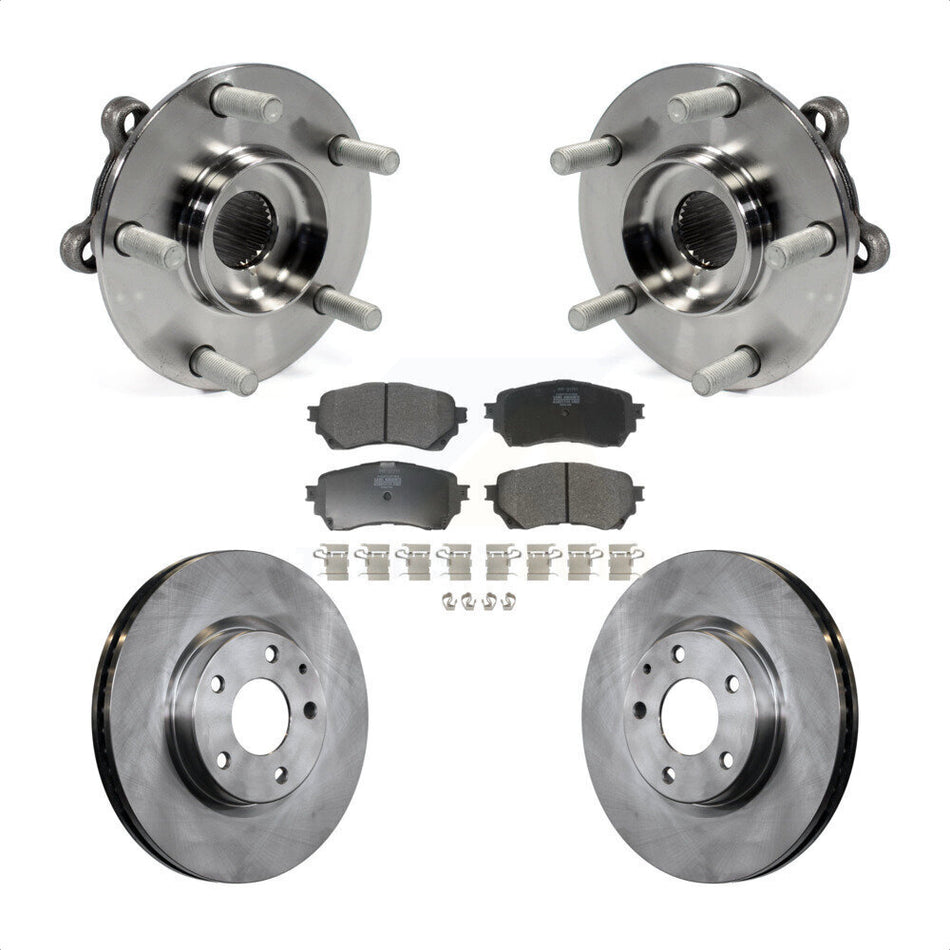 Front Hub Bearing Assembly With Disc Brake Rotors And Semi-Metallic Pads Kit For Mazda 6 KBB-105244