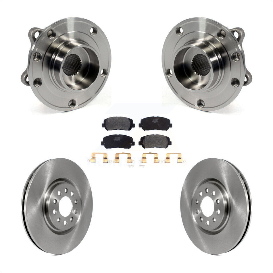 Front Hub Bearing Assembly With Disc Brake Rotors And Semi-Metallic Pads Kit For 2015-2017 Chrysler 200 330mm Diameter Rotor KBB-105247