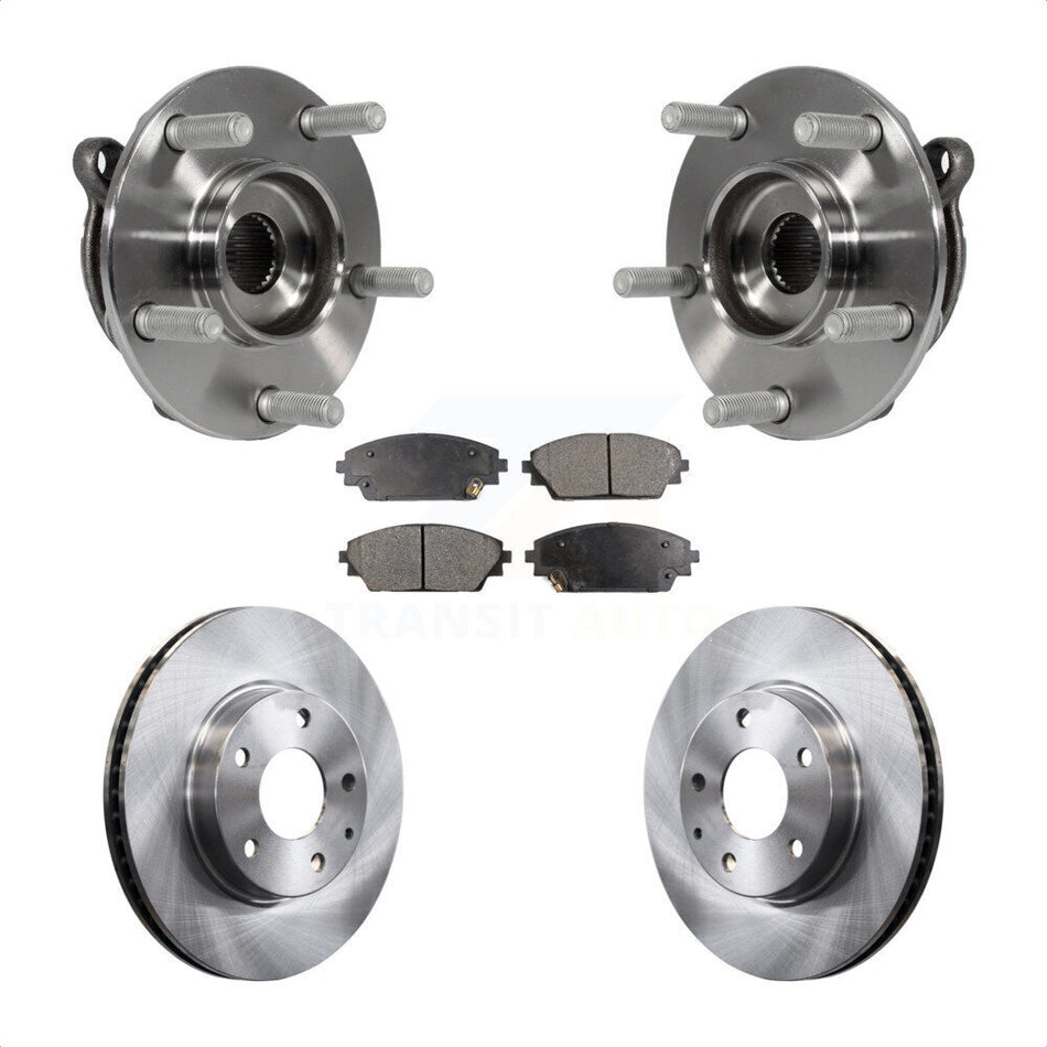 Front Hub Bearing Assembly With Disc Brake Rotors And Semi-Metallic Pads Kit For 2016-2021 Mazda CX-3 FWD KBB-105253