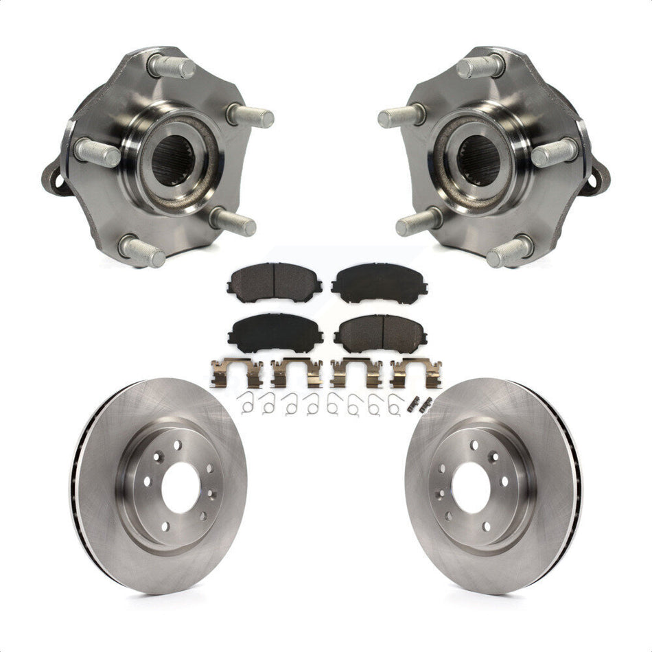 Front Hub Bearing Assembly With Disc Brake Rotors And Semi-Metallic Pads Kit For Nissan Rogue Sport Qashqai KBB-105255