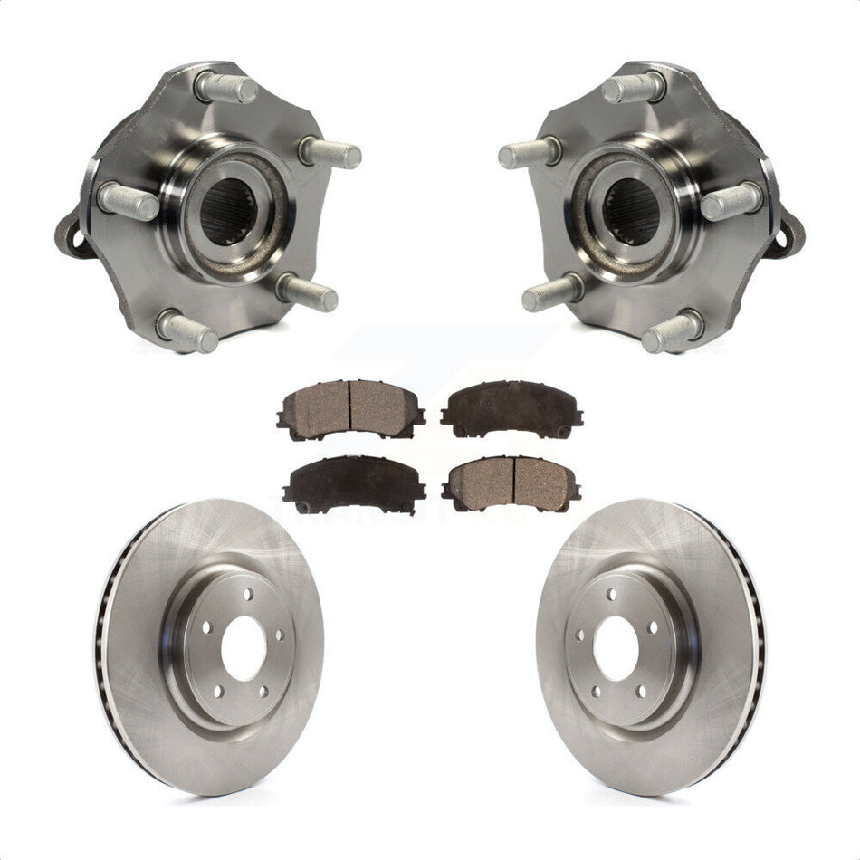 Front Hub Bearing Assembly With Disc Brake Rotors And Semi-Metallic Pads Kit For Nissan Rogue KBB-105256
